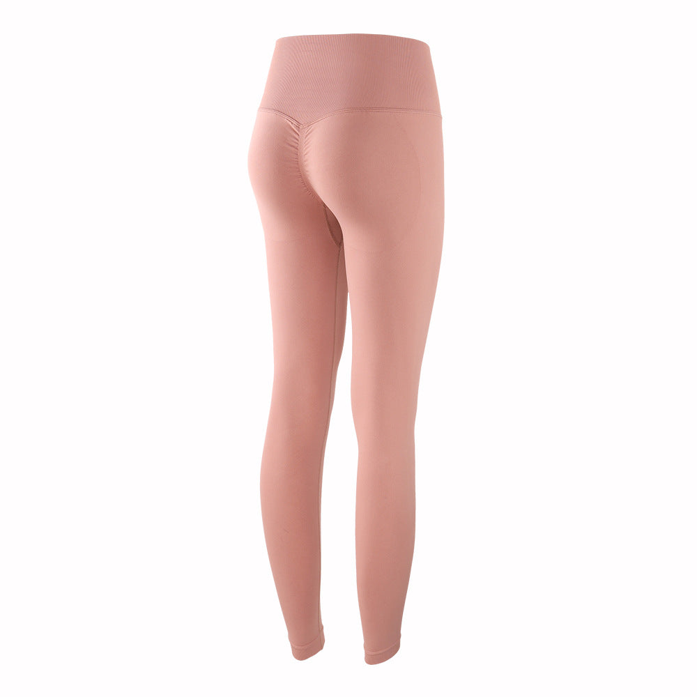 Stretch High Rise Yoga Pants Peach Hips For Low Impact Sports