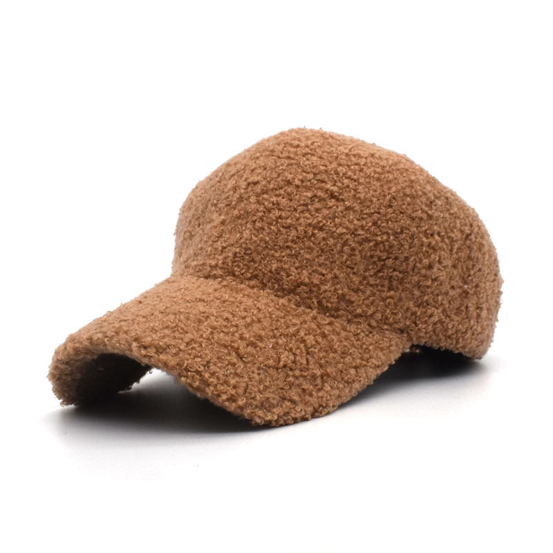 Solid Color Baseball Cap Lamb Down Hat