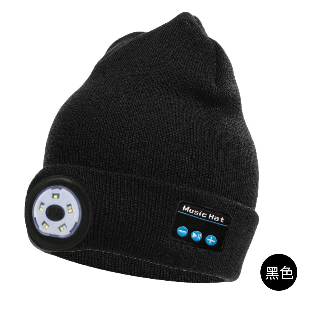 LED Lamp Knitted Hat Bluetooth 5.0 Wireless Headset Hat