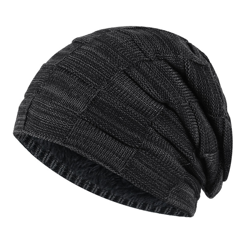 Winter Men Thick Plaid Knitted Hat