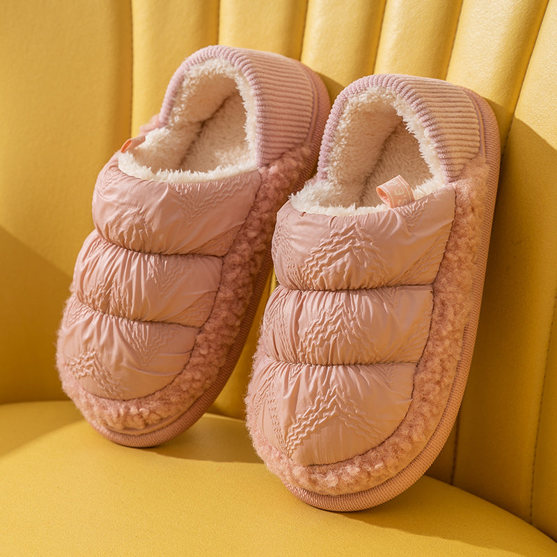 Winter Household Thick-Soled Wrapped Heel Plush Slippers