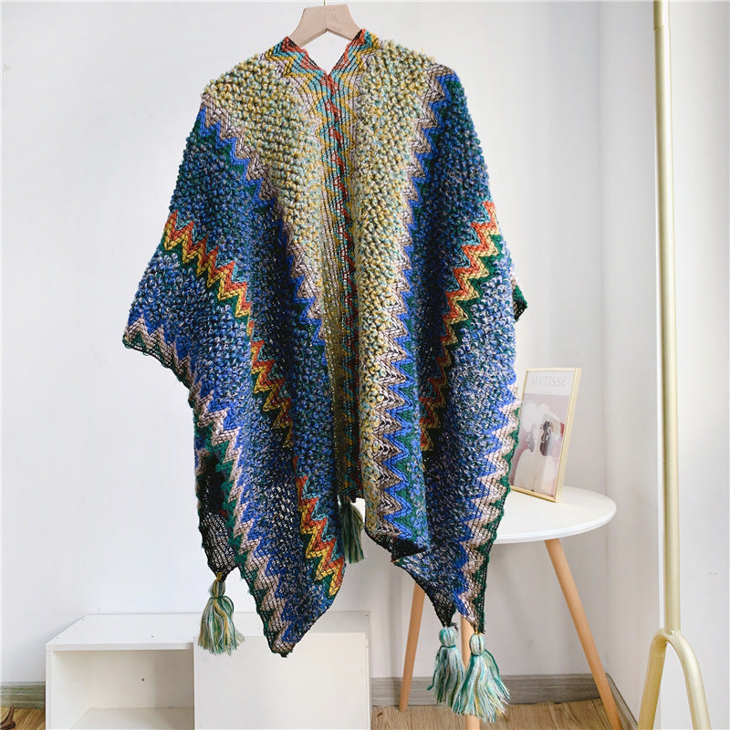 All-match Bohemian Knitted Shawl Women Scarf For Vacation and Daily