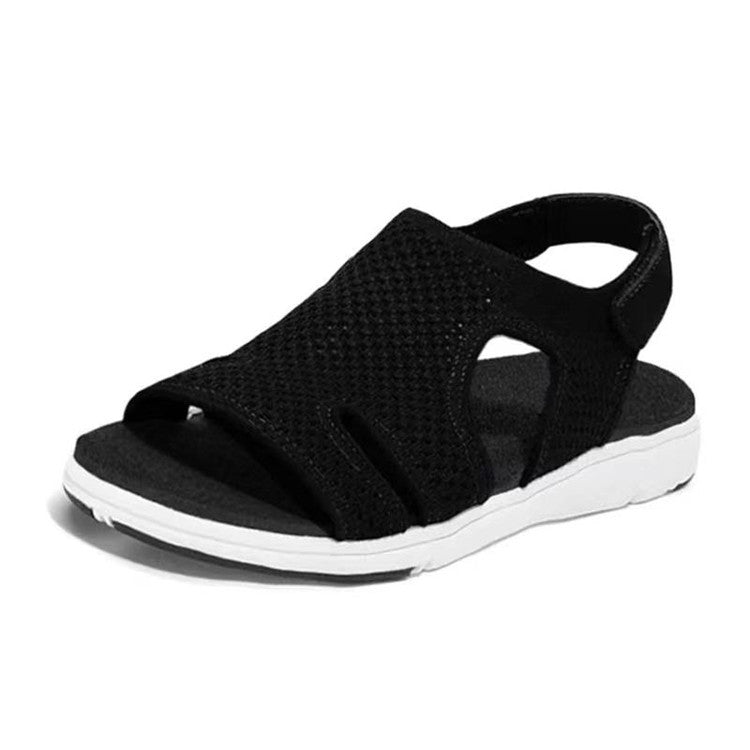 Casual Velcro Fly Woven Sandals Breathable Shoes