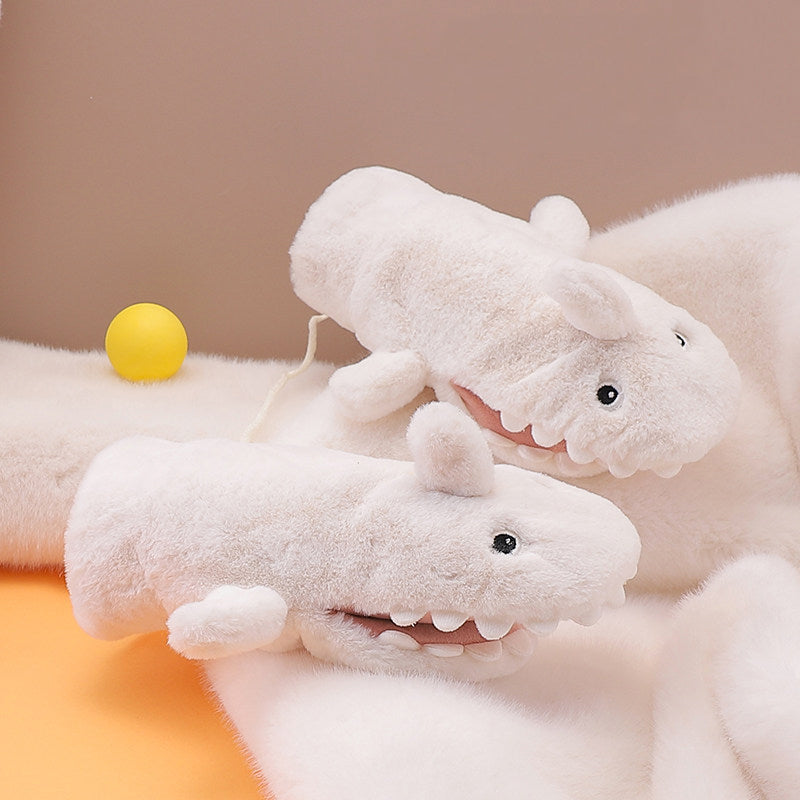 Faux Rabbit Fur Cute Cartoon Shark Warm Mittens