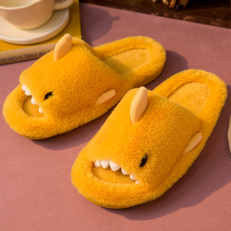 Cute Cartoon Shark Plush Slippers For Home