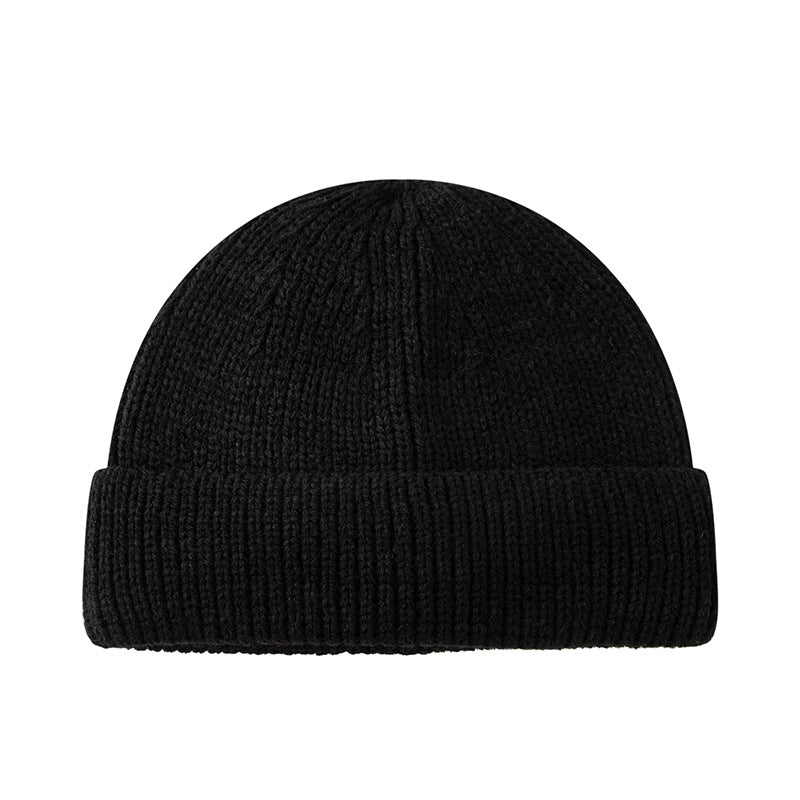 Spring Fashion Short Melon Leather Hat Warm Pure Color Knitted Hat