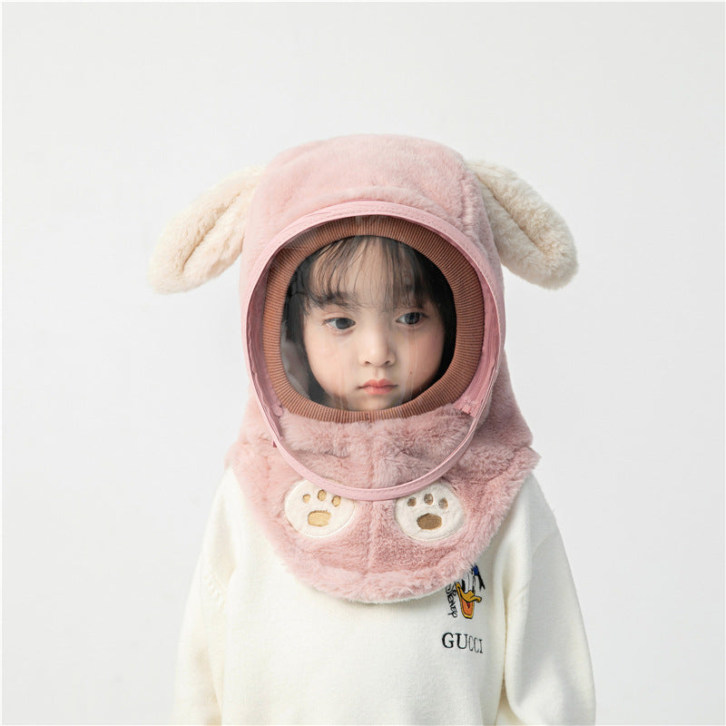 Children's Windproof Warm Hat And Face Mask One-Piece