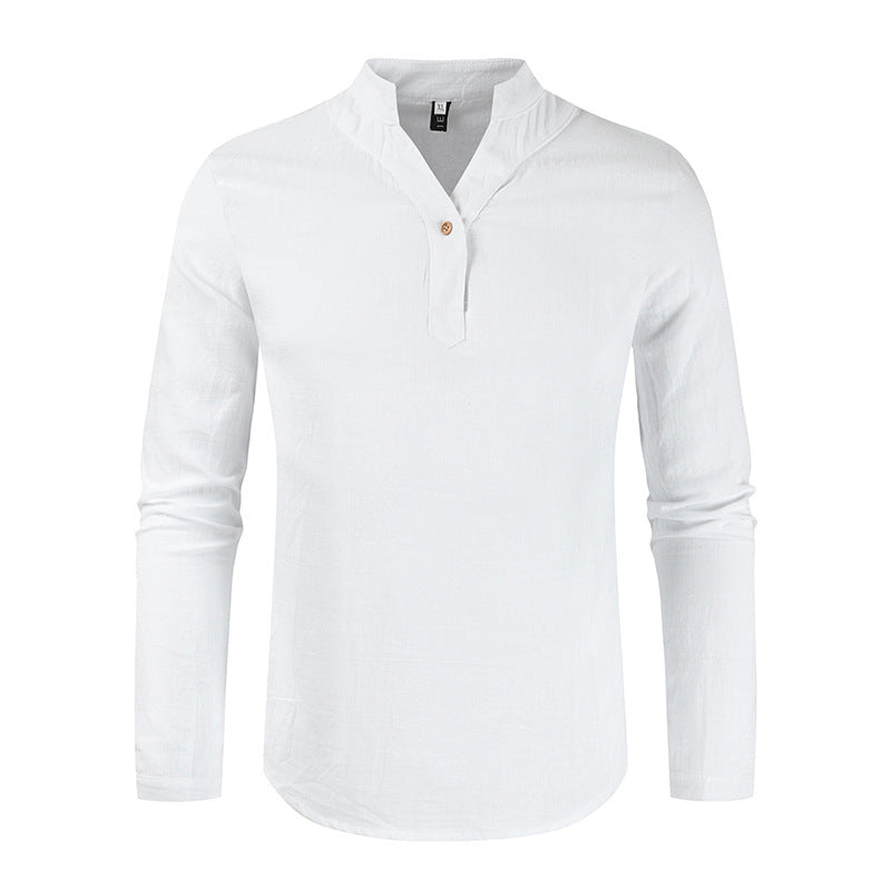 Solid Color Cotton  Simple Shirt