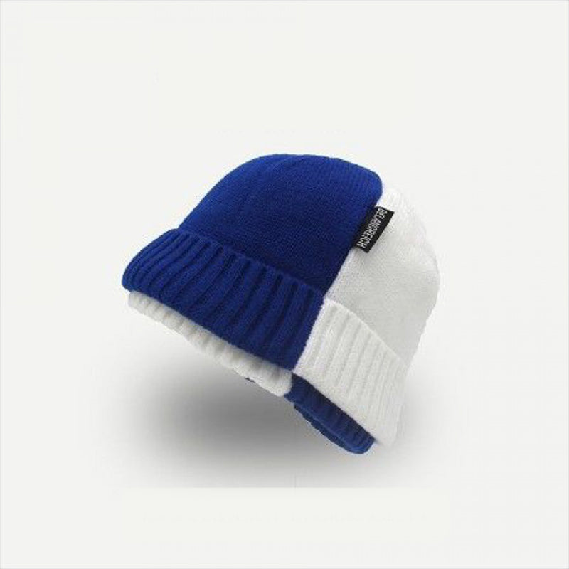 Trendy Color Matching Fake Double-Layer Warm Knitted Hat