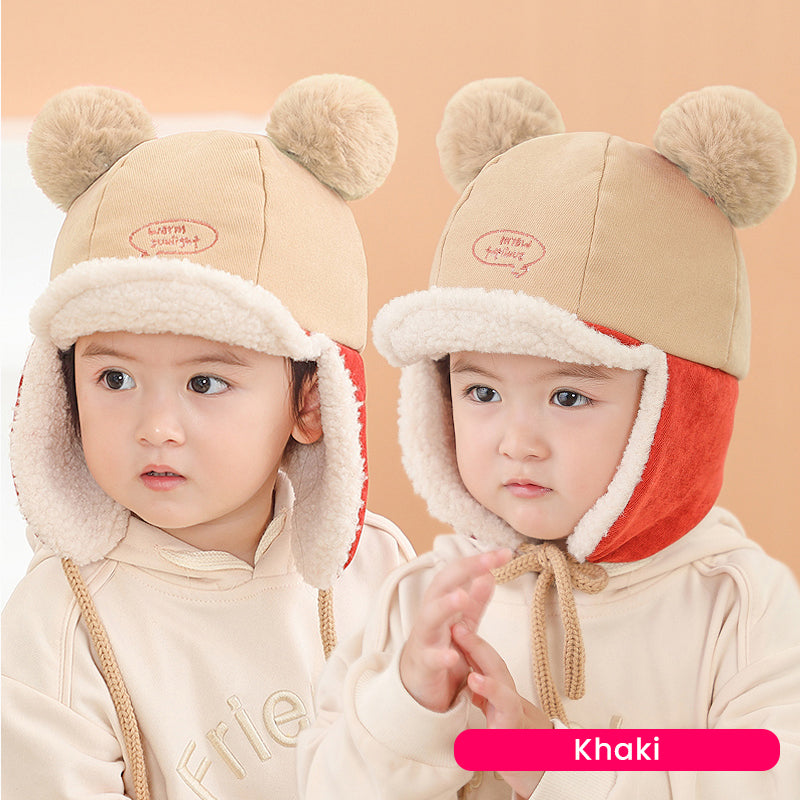 Winter Plush Warm Ear Protection And Windproof Baby Hat