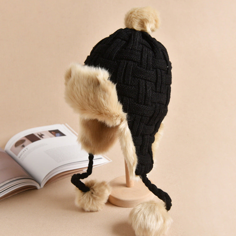 Winter Warmth Thickened Windproof Ear Protection Knitted Hat