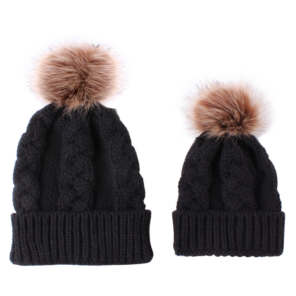 2PCS Winter Fashion Parent-child Knit Hat