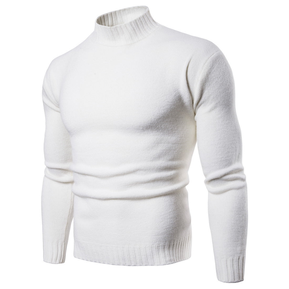Pure Color Loose Men Pullover Sweater