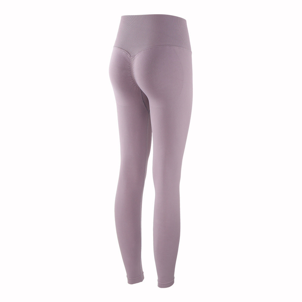 Stretch High Rise Yoga Pants Peach Hips For Low Impact Sports