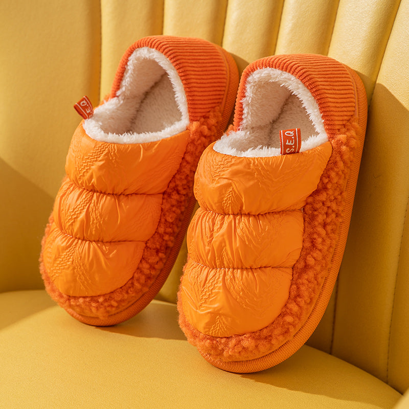 Winter Household Thick-Soled Wrapped Heel Plush Slippers