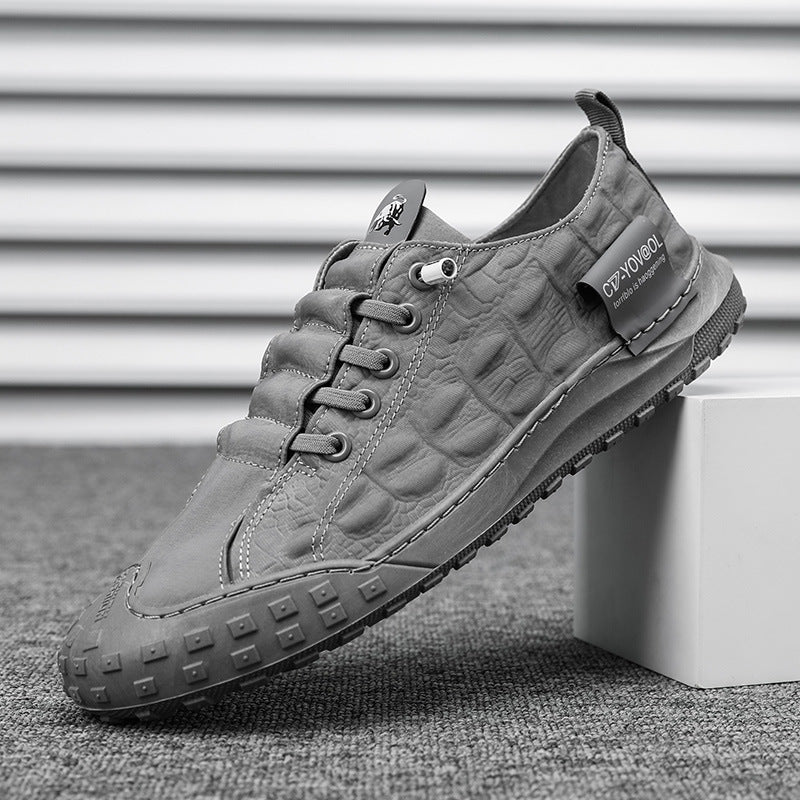 Spring Fashion Crocodile Pattern Men Shoes Breathable Sneakers