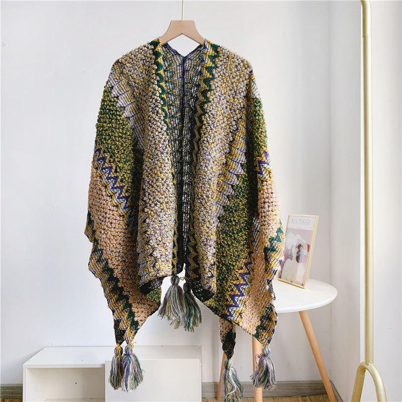 All-match Bohemian Knitted Shawl Women Scarf For Vacation and Daily