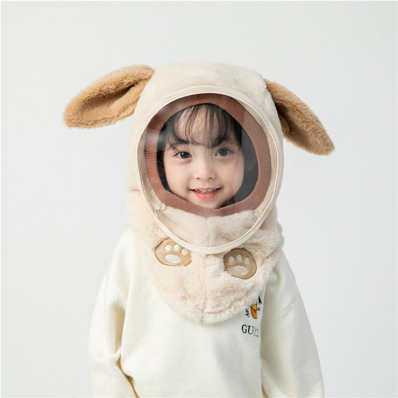 Children's Windproof Warm Hat And Face Mask One-Piece