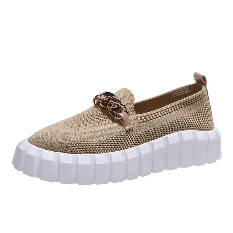 Metal Chain Women Loafers Shoes