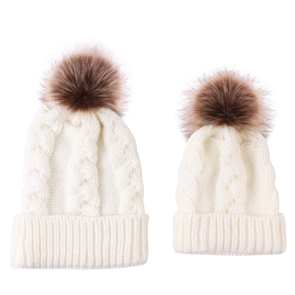 2PCS Winter Fashion Parent-child Knit Hat