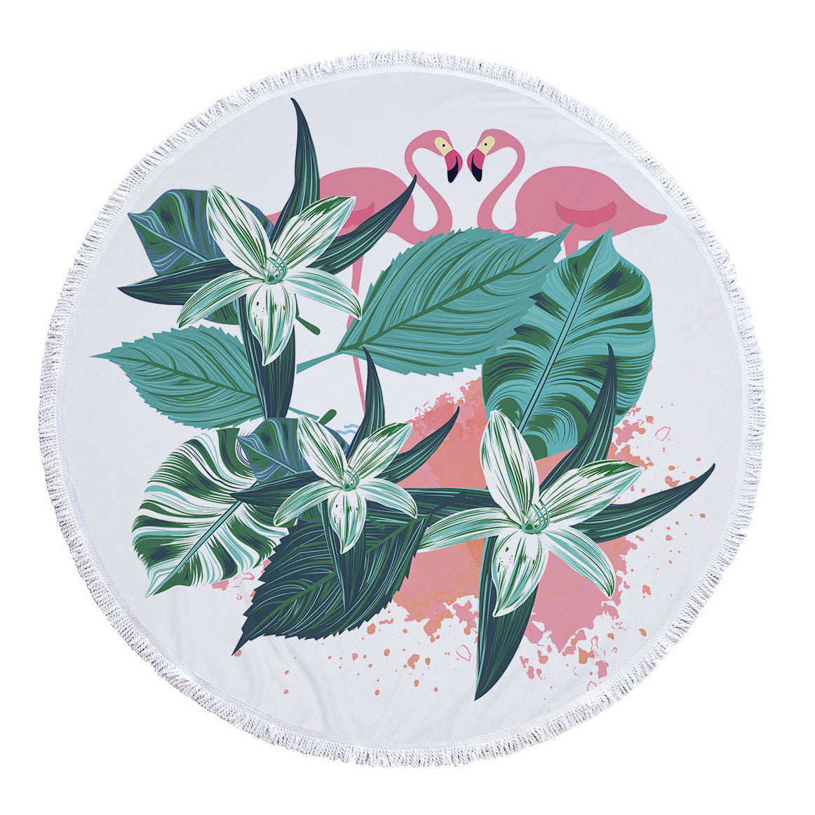 60 inch Diameter Printed Tassel Beach Towel Mat for Home and Outdoor