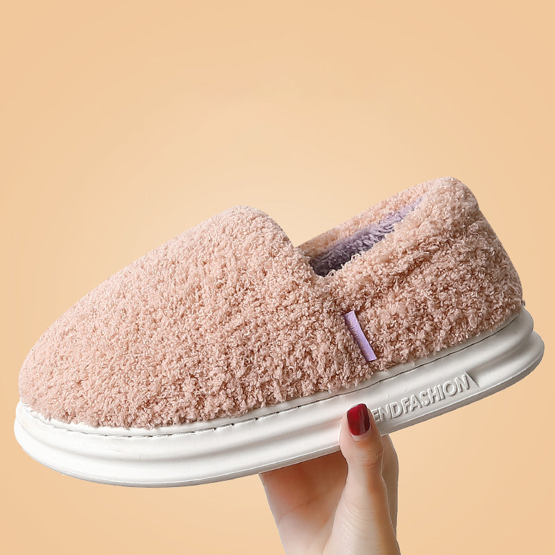 Winter Warm Household Thick-Soled Plush Slippers Women