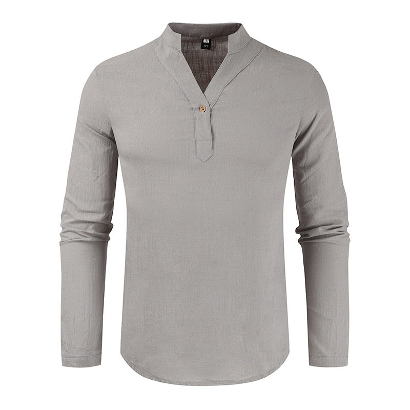 Solid Color Cotton  Simple Shirt