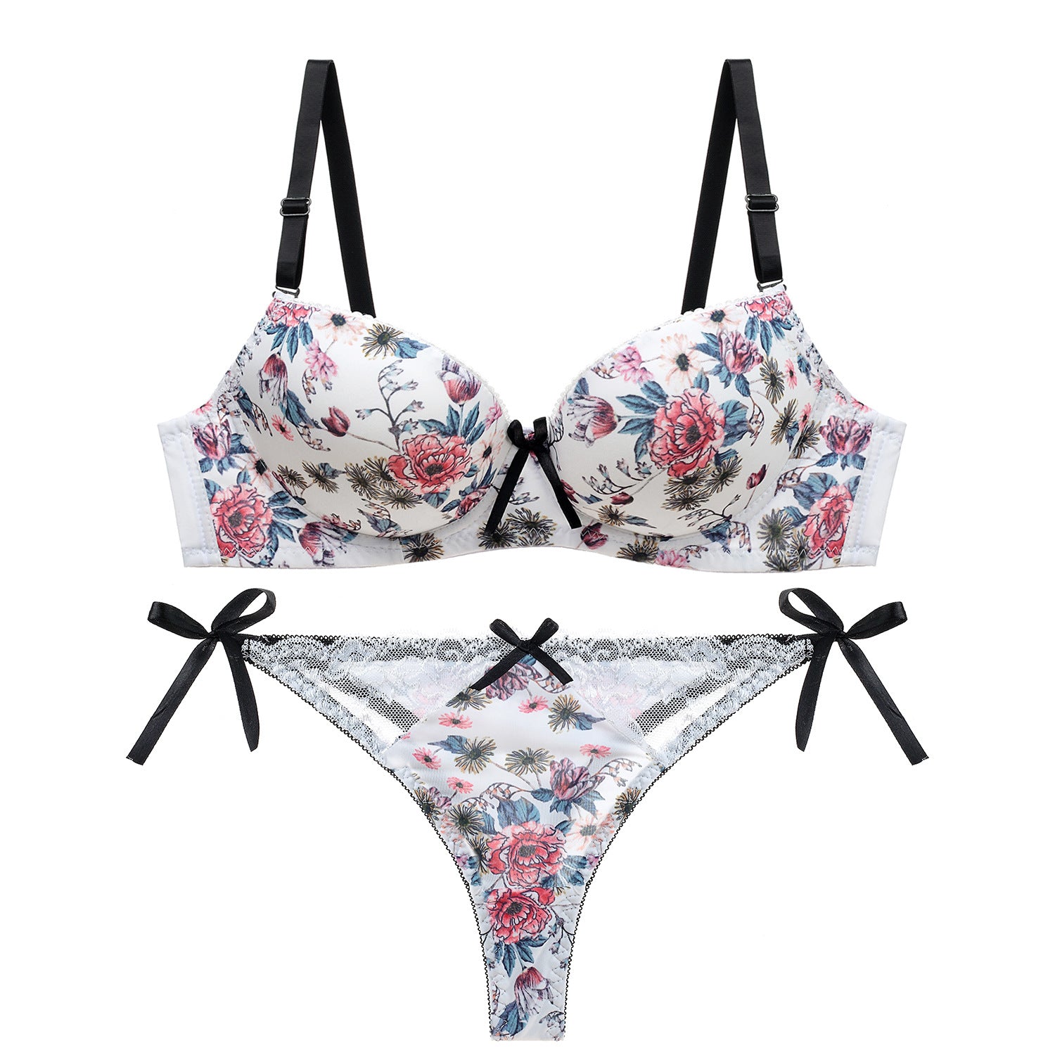 Ziibras Sexy Lace Print Push-Up Bras Set