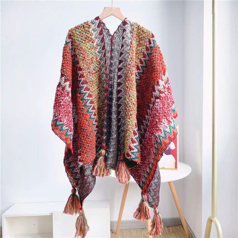 All-match Bohemian Knitted Shawl Women Scarf For Vacation and Daily