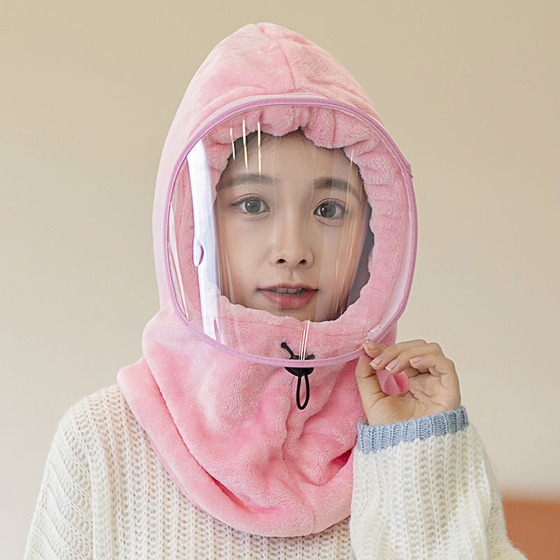 One-piece Scarf Hat with Protective Mask For Outdoor
