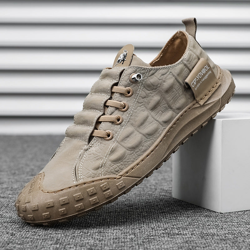 Spring Fashion Crocodile Pattern Men Shoes Breathable Sneakers