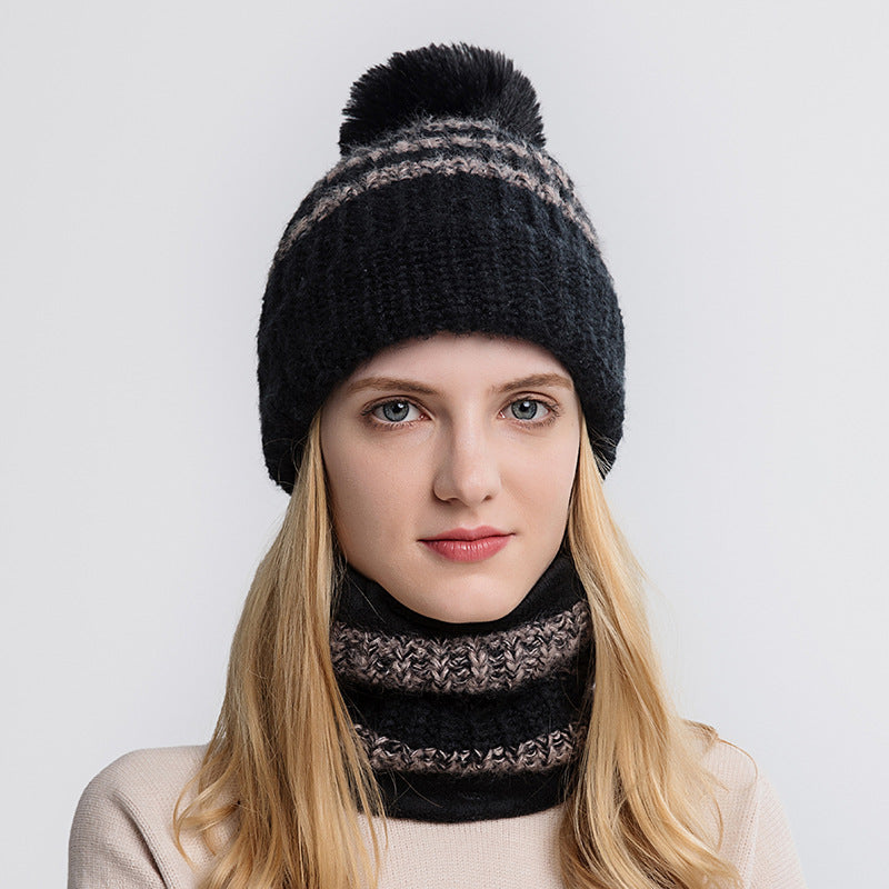 Fashion Parent-child Knit Scarf Hat Set For Cold Weather