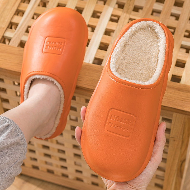 Winter Indoor And Outdoor Warm Waterproof Thick-Soled Anti-Skid Plush Shoes