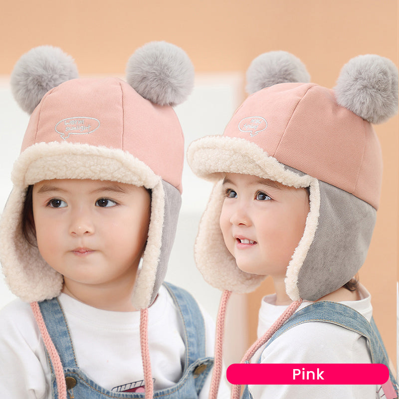 Winter Plush Warm Ear Protection And Windproof Baby Hat