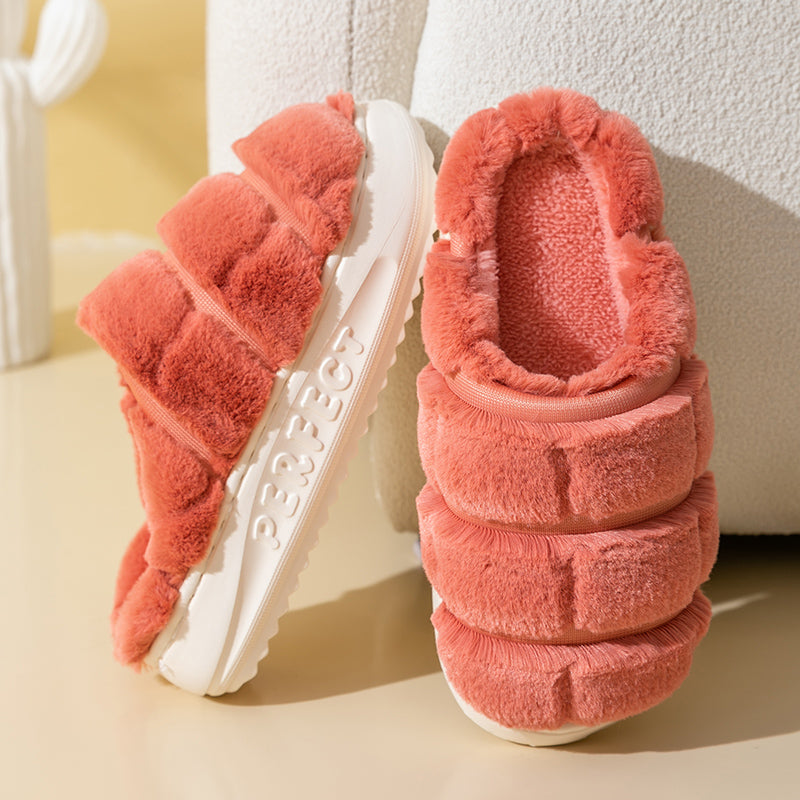 Winter Home Warm Thick Soft Bottom Non-Slip Plush Slippers