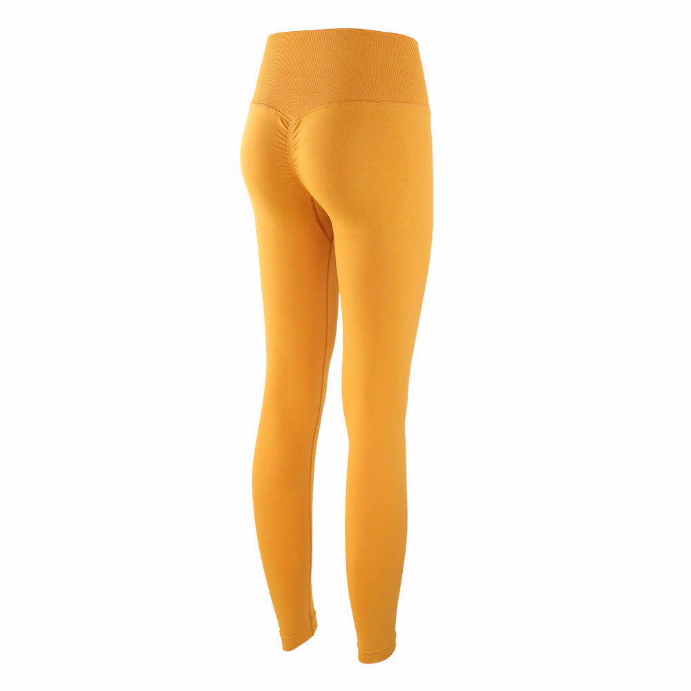 Stretch High Rise Yoga Pants Peach Hips For Low Impact Sports