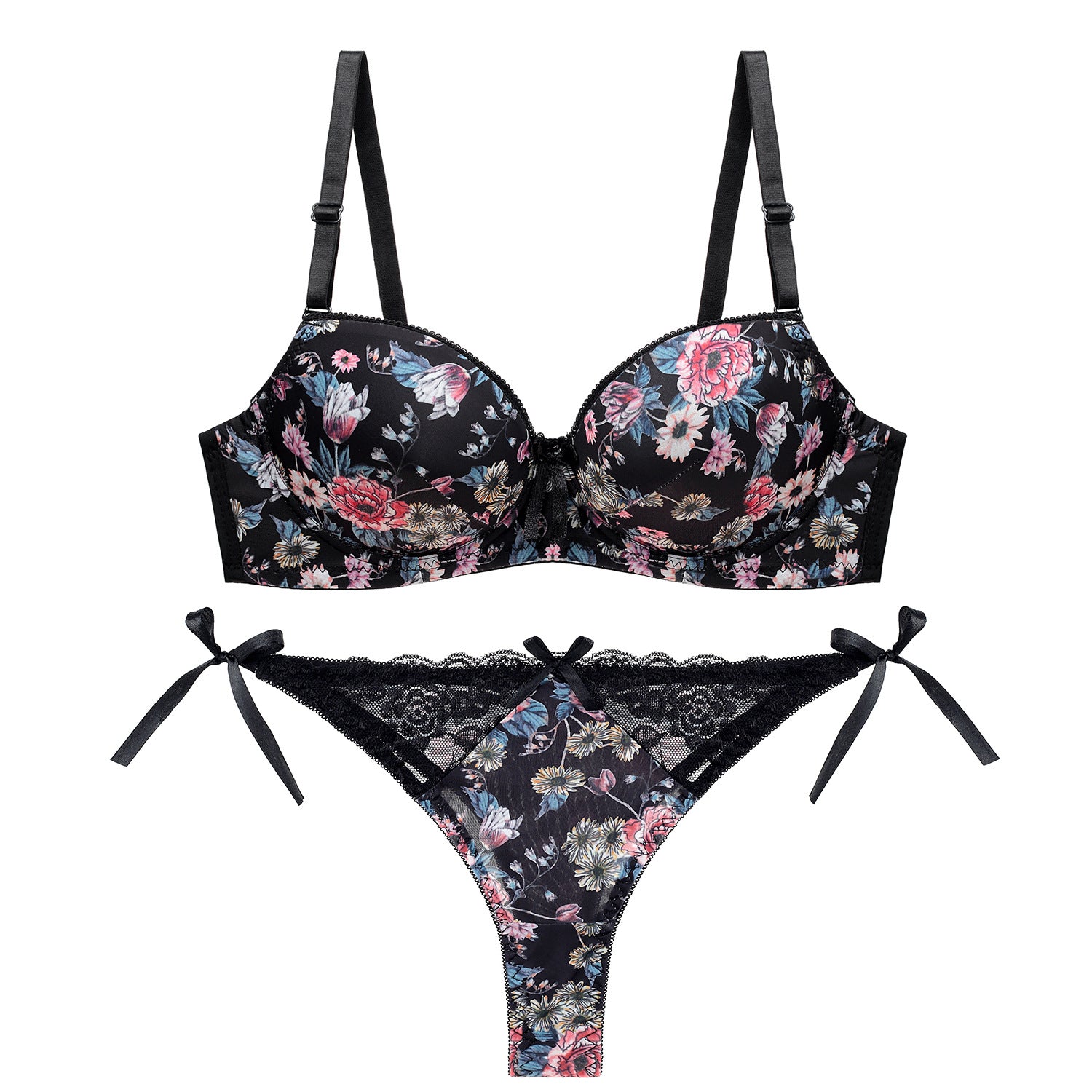 Ziibras Sexy Lace Print Push-Up Bras Set