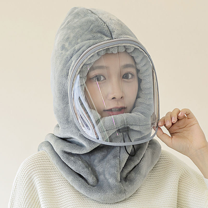 One-piece Scarf Hat with Protective Mask For Outdoor