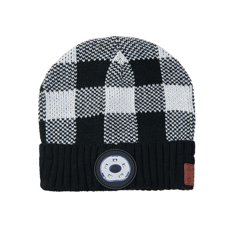 LED Lamp Knitted Hat Bluetooth 5.0 Wireless Headset Hat