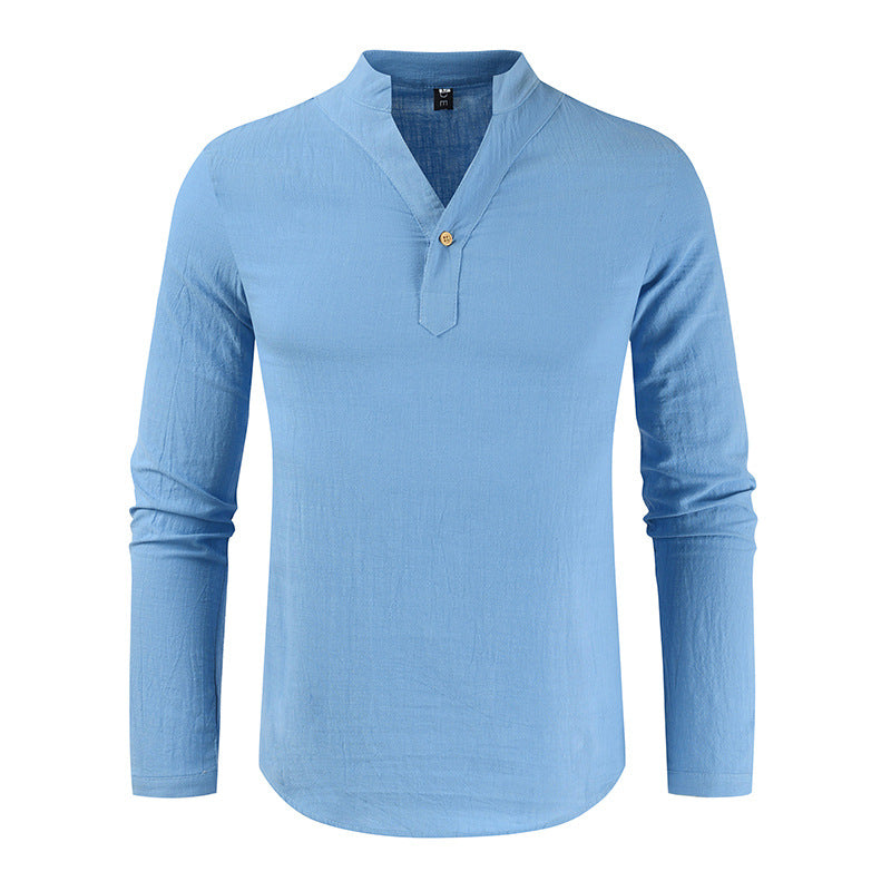 Solid Color Cotton  Simple Shirt