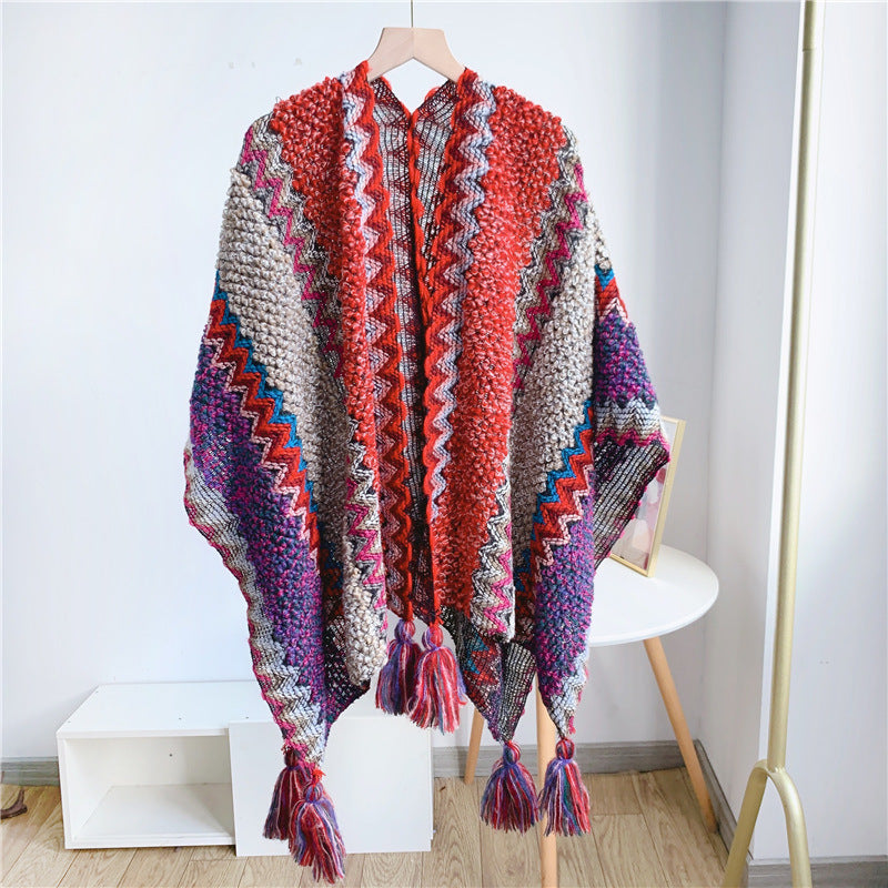 All-match Bohemian Knitted Shawl Women Scarf For Vacation and Daily