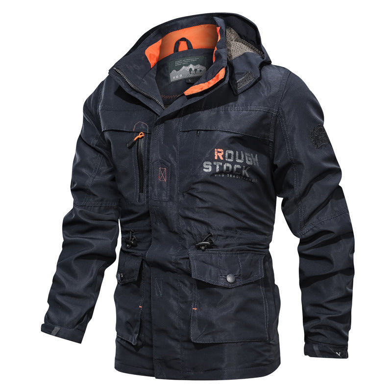 Men Windproof And Rainproof Multi-Pocket Jacket For Outdoor