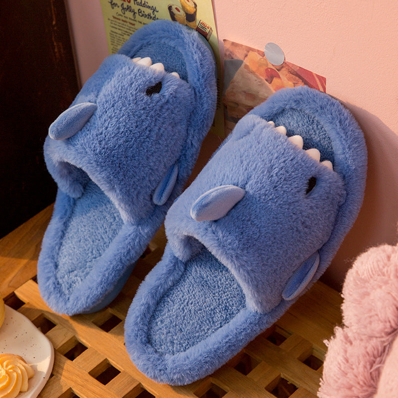 Cute Cartoon Shark Plush Slippers For Home