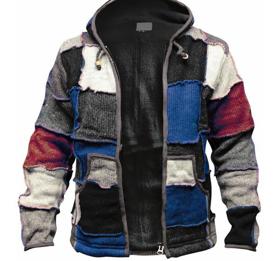 Winter Zipper Cardigan Casual Hooded Knit Jacket