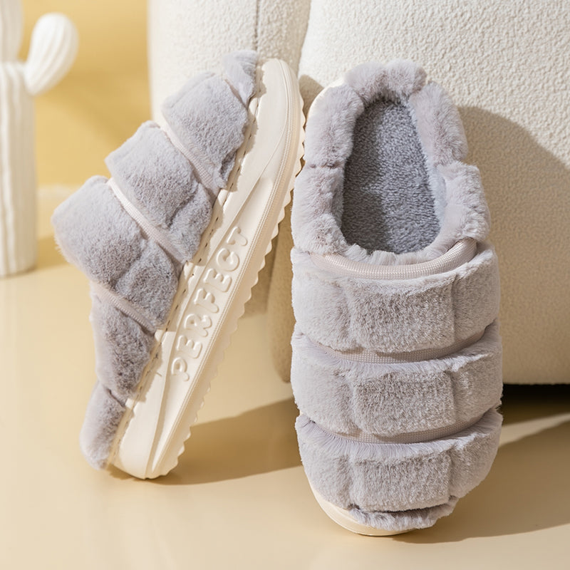 Winter Home Warm Thick Soft Bottom Non-Slip Plush Slippers