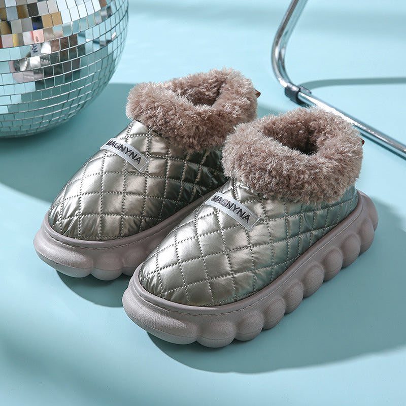 Trendy Street Warmth Thick-Soled Non-Slip Waterproof Plush Shoes