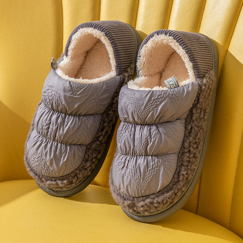 Winter Household Thick-Soled Wrapped Heel Plush Slippers