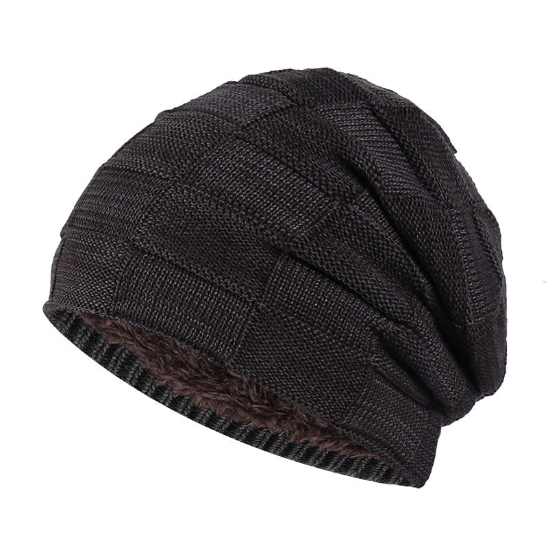 Winter Men Thick Plaid Knitted Hat