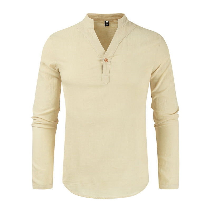 Solid Color Cotton  Simple Shirt
