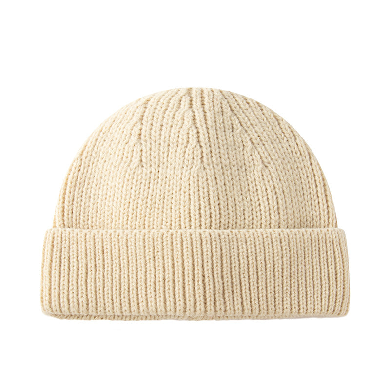 Spring Fashion Short Melon Leather Hat Warm Pure Color Knitted Hat